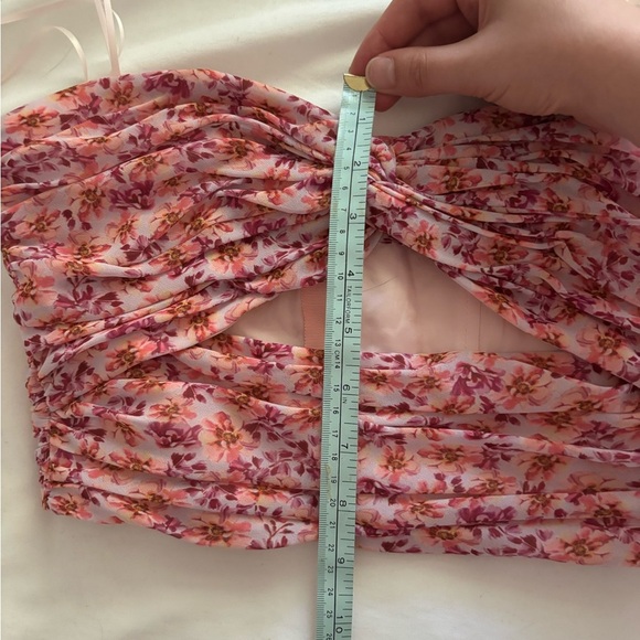AMUR Floral Pink Cropped Bustier Top - Picture 6 of 6